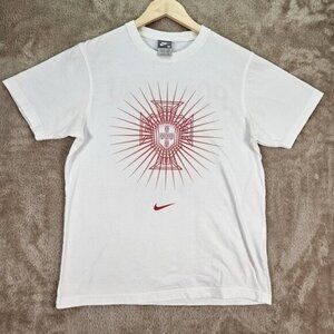 Nike Portugal Football White T-Shirt Soccer Cotton Tee Short Sleeve Men's Size M